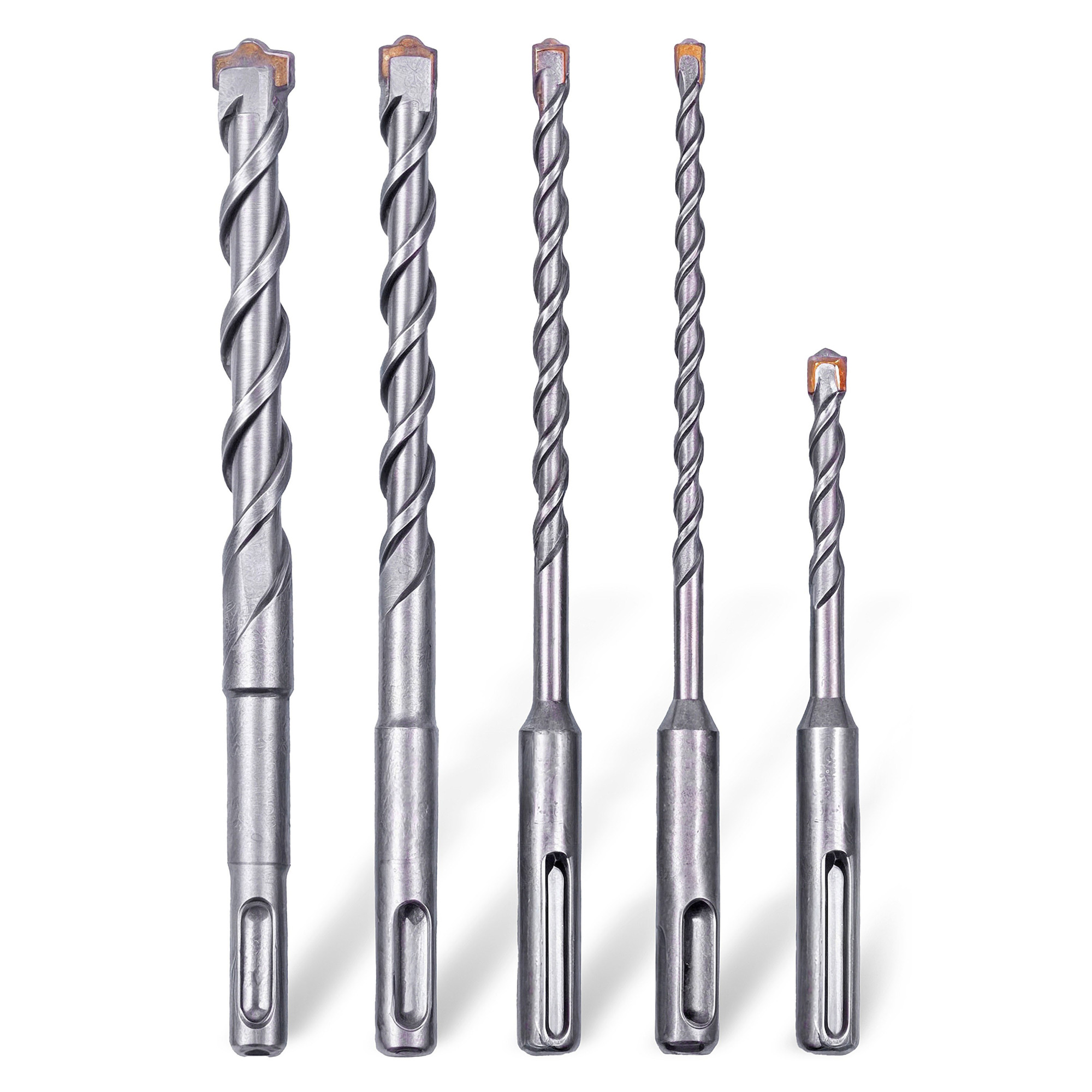 AV Steel 5-Piece SDS Plus Rotary Hammer Drill Bit Set — 6 3/16in., 6 1/2in., 6 3/8in., 4 1/4in., 6 1/4in., YG8C Carbide, Model# AV-400105